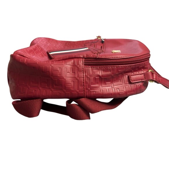 NEW Tommy Hilfiger Mini Backpack Red Logo Monogram With Card Holder NWT - Picture 6 of 9
